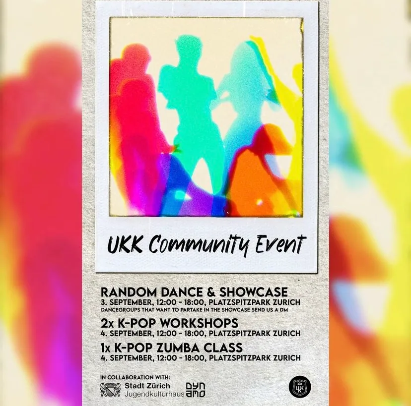 Affiche K-pop Community Event avec danse et showcase